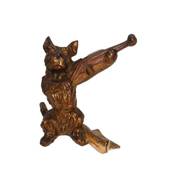 K & O Kronheimer Oldenbush Co Scotty Dog with Violin Figure RARE